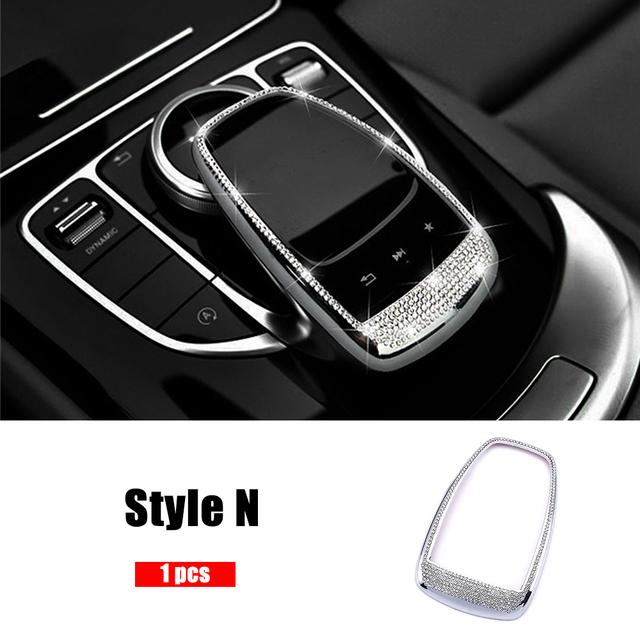 Для Mercedes Benz C GLC Class W205 X253 Накладка на центральную консоль с бриллиантами, кристаллическая наклейка, аксессуары для интерьера