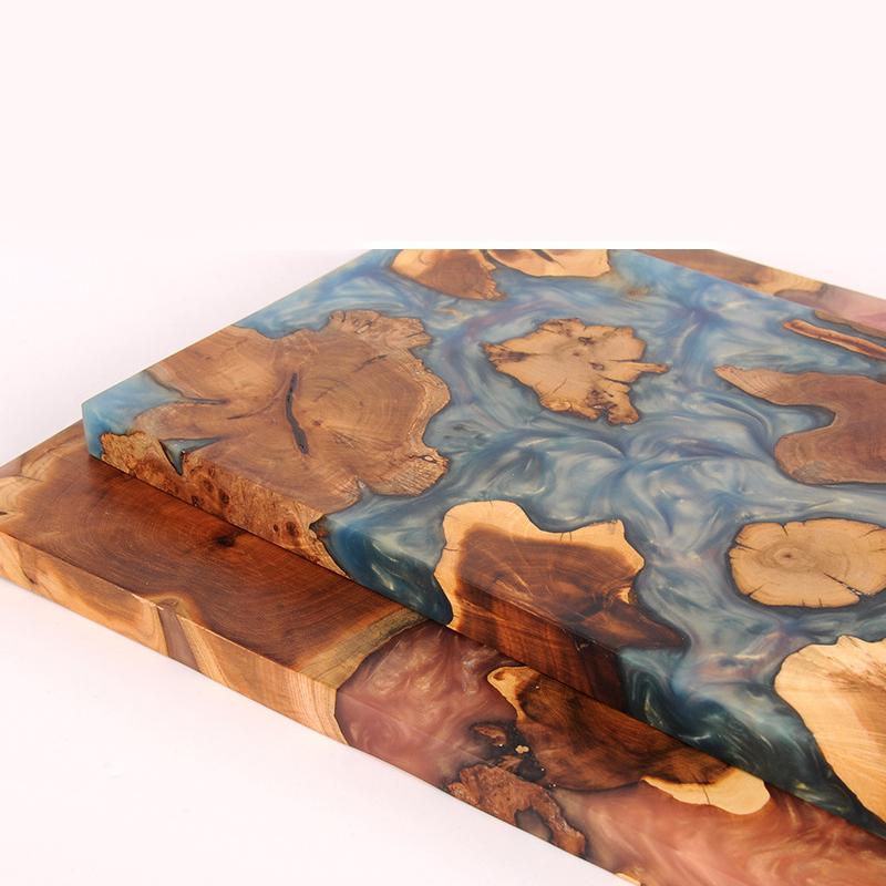 Двусторонняя разделочная доска из смолы для кемпинга, разделочная доска из цельного дерева, кухонные принадлежности, антипылевое покрытие, кухонные инструменты