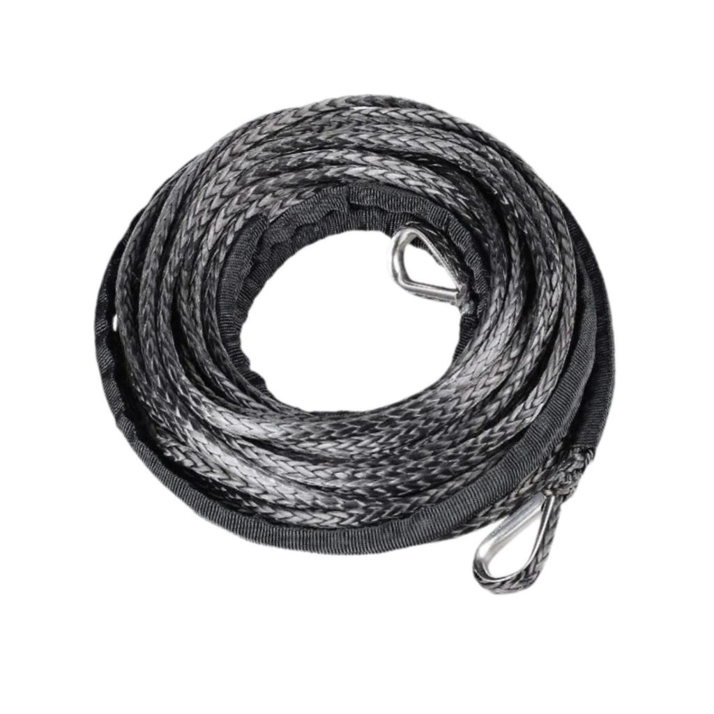 15MX6mm Synthetic Winch Rope Replacement Wear Resistant Lightweight Versatile for Off Road Rescue Tow Cable