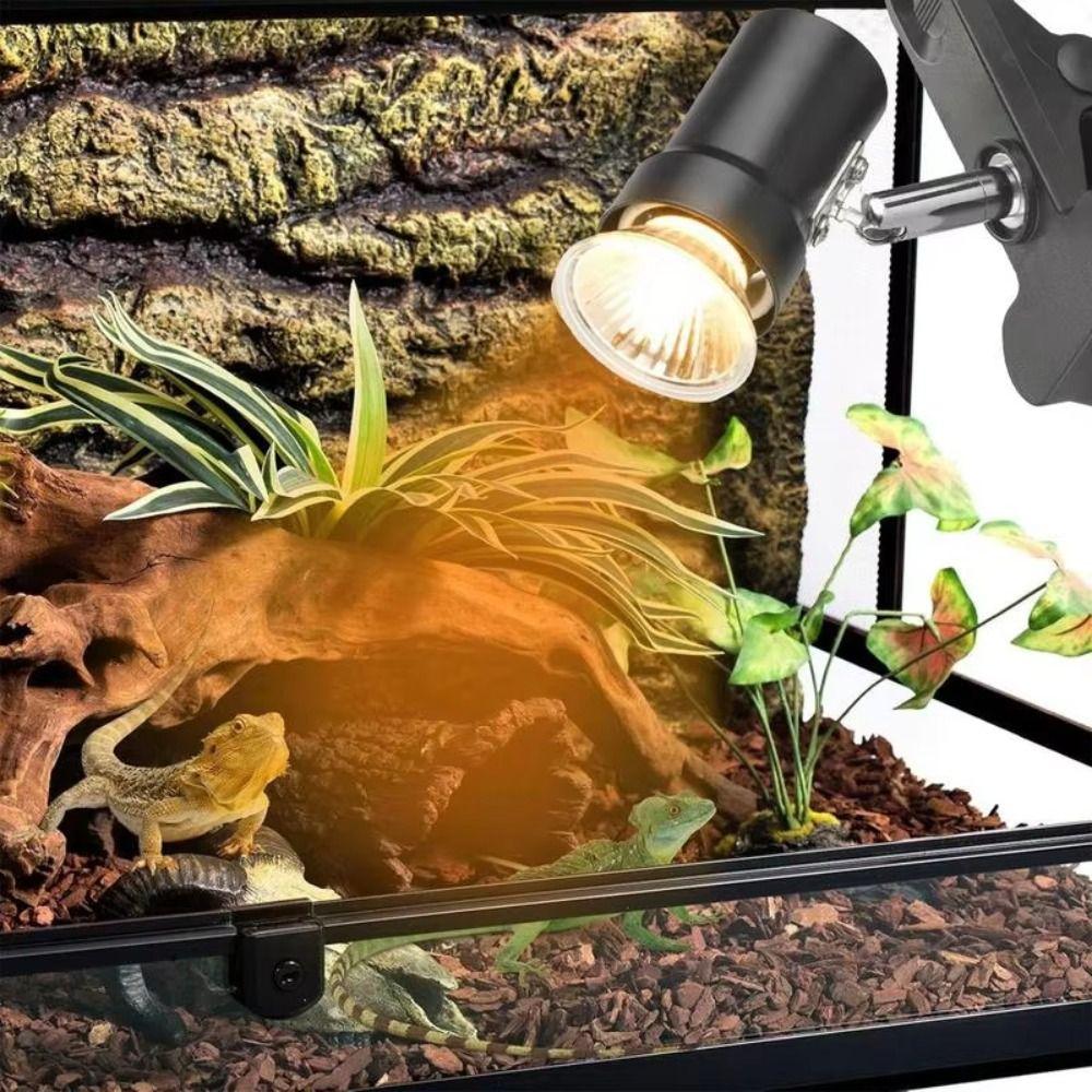 25W/50W/75W Turtle Basking Lamp Clip-on Lamp Holder Pet Heat Bulb Snake Tortoise Plants