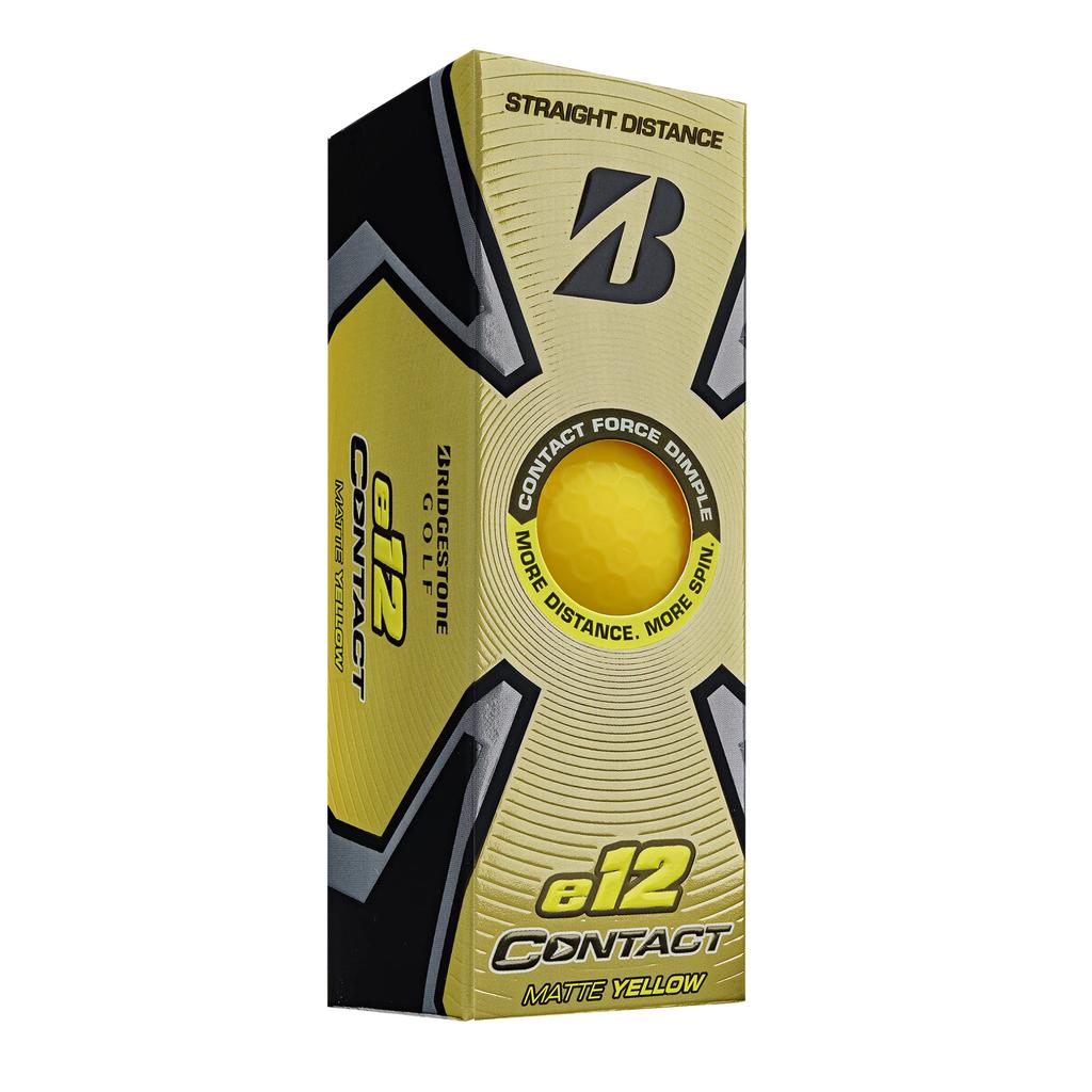BRIDGESTONE GOLF 2023 e12 CONTACT Golf Balls, 1 Dozen (12 Balls), 3-Piece, Yellow, Imported Directly from the USA