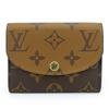Used Bifold Wallet Portefeuille Rosalie M82333 Monogram Reverse Brown Compact
