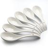 YFWOOD 6-Piece Spoon Set, 17cm Ceramic Soup Spoon with Curved Long Handle, Dinner Spoon for Curry, Ramen, Fried Rice, and Other Cooking