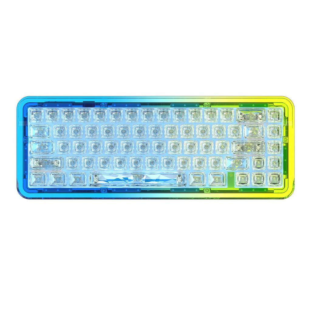 Ajazz Трехрежимная беспроводная механическая клавиатура B67 RGB с возможностью горячей замены и прозрачным колпачком SA с высокой сублимацией для игр