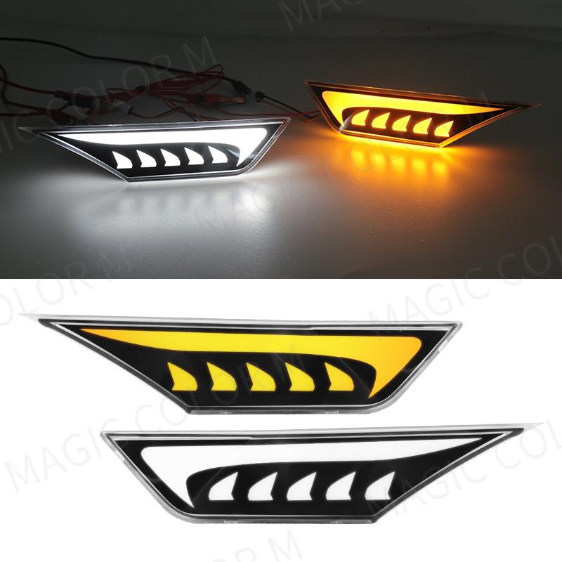 2Pcs Turn Signal Light LED Side Marker for Honda Civic 2016 2017 2018 Car Fender Position Lamp White Yellow 12V