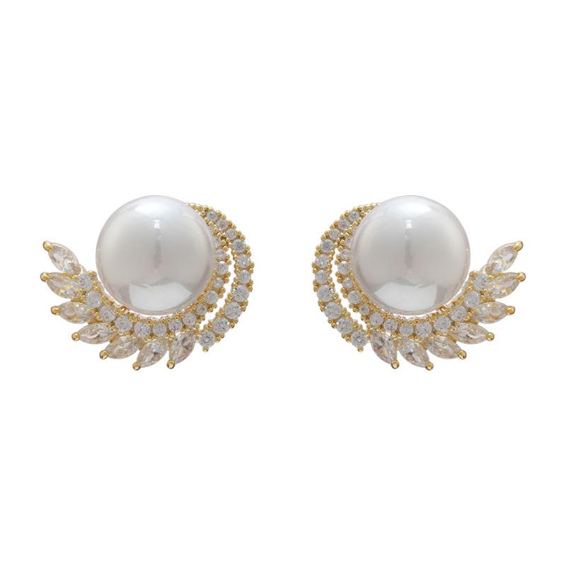 Niche High-End Korean Pearl Stud Earrings Light Luxury Women'S Earrings Versatile Retro Earrings Earrings~