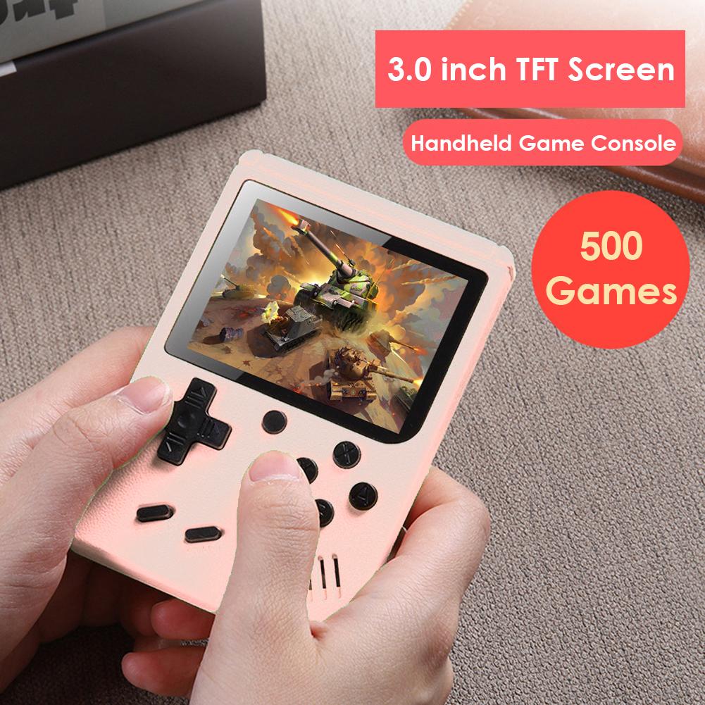 Ретро портативная игровая консоль со встроенными 500 играми, 3-дюймовый TFT-экран, мини-игровая приставка, 1020 мАч, подсветка, для детей и взрослых
