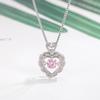 Heartbeat Zircon Necklace: Women's Love Heart Pendant, Pink Zircon, Beating Heart Design - Perfect Christmas Gift for Girlfriend
