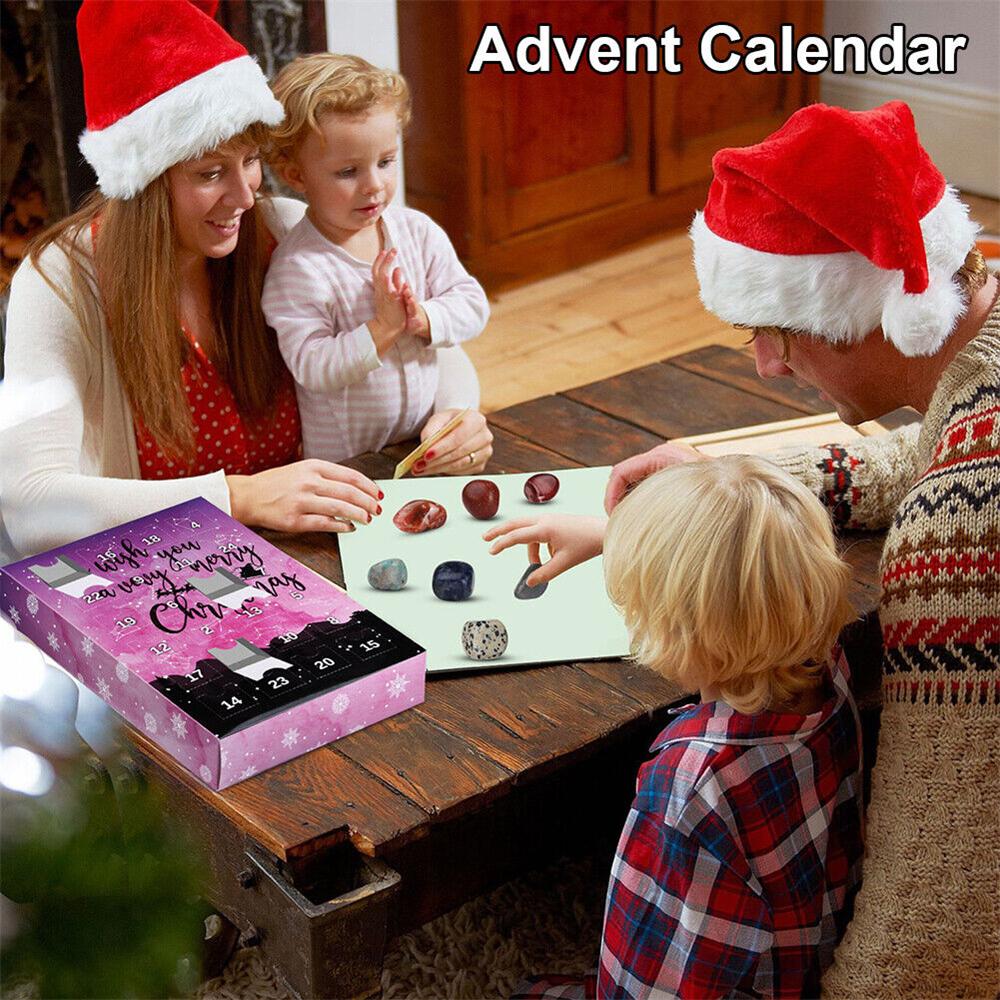 Рождественский календарь на 24 дня 2023, натуральный хрустальный камень, Рождественский слепой ящик, подарок