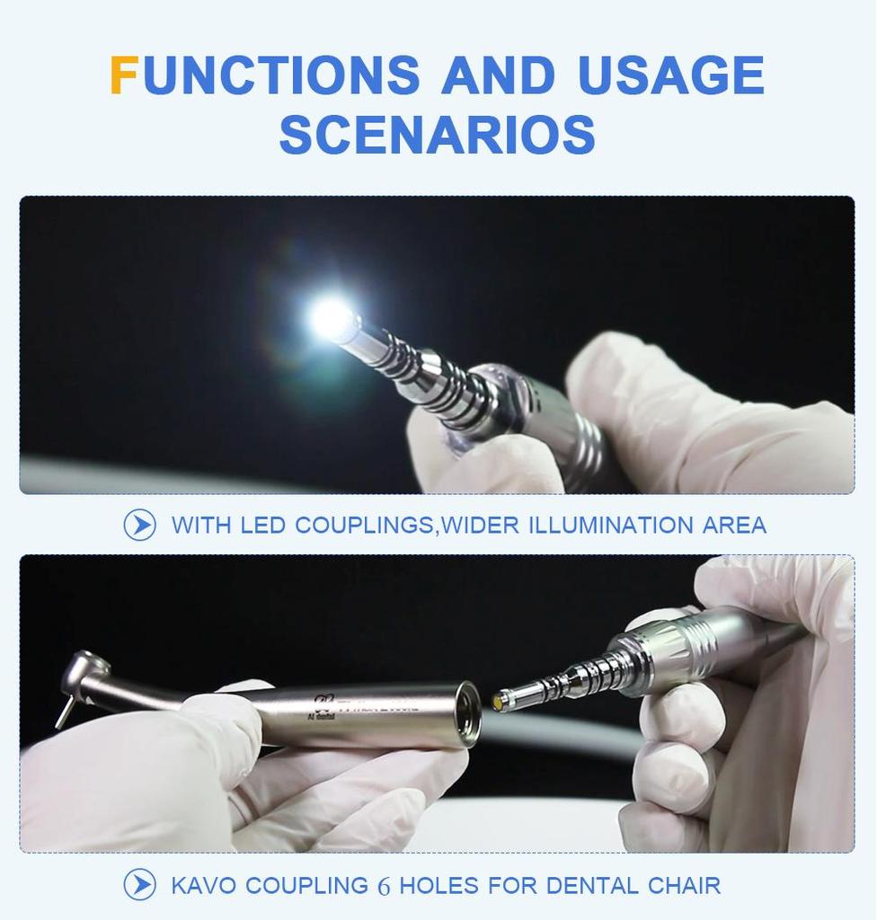 Запасная часть AI-KCL6, 6 отверстий, самогенератор, светодиод KVO, быстрое соединение, совместимое с Z800KL/Z900KL, высокоскоростной наконечник, стоматологическое оборудование