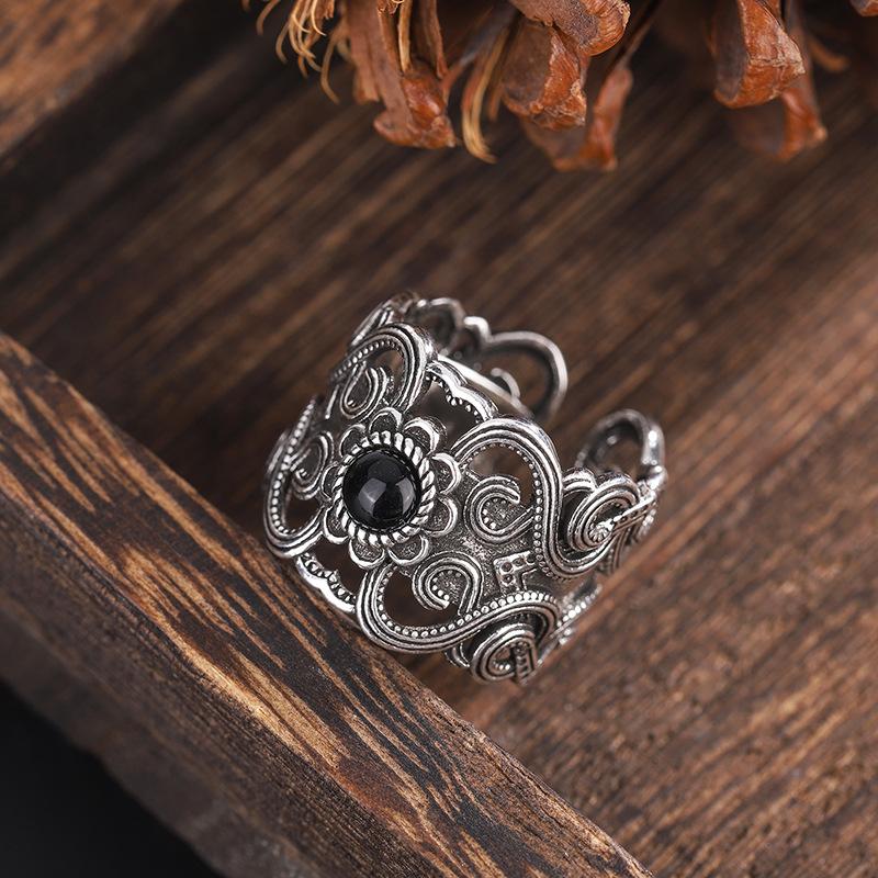 925 Sterling Silver Big Stone Rings for Women Minimalist Handmade Couple Minimalist Ring Prevent Allergy Fine Jewelry Gift
