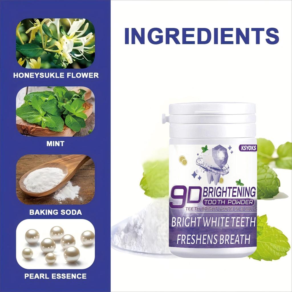 Удаляет грязь и помогает создать чистую полость рта. Зубной порошок обладает мягким и эффективным очищающим действием