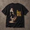Футболка La Dolce Vita в винтажном стиле с постером фильма, летняя, унисекс, свободная и дышащая, хлопковая футболка, топ