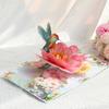 3D Popup Hummingbird Flower Postcard Foldable Blessing Card Handmade Greeting Card with Envelope Anniversary Gifts