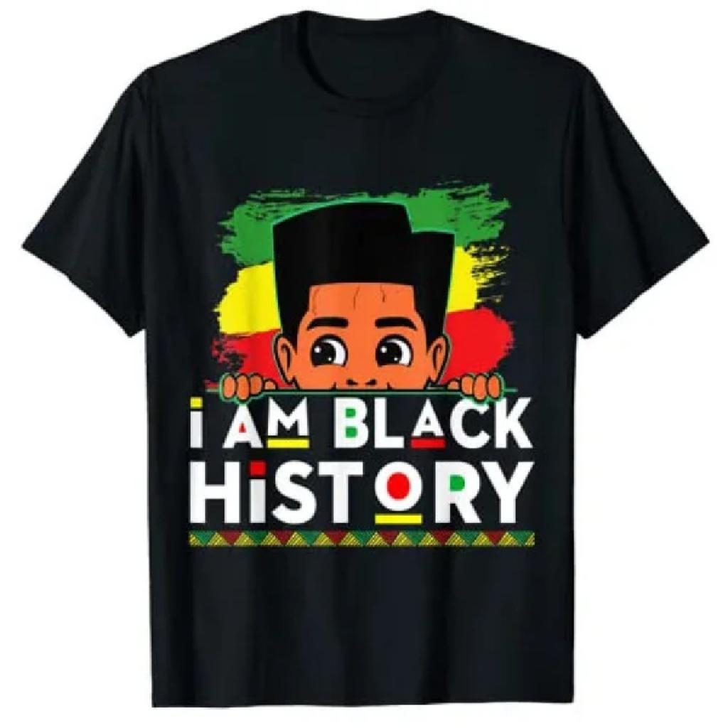 I Am Black History Shirt for Kids Boys Black History Month T-Shirt Gifts African American Melanin Pride Tee Tops Cute Outfits