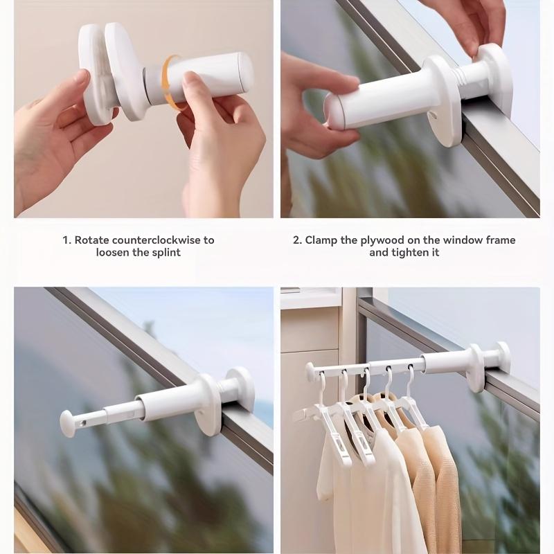 1-3 шт. Дорожная телескопическая вешалка для одежды Регулируемая сушилка для оконной рамы Без сверления Портативные выдвижные вешалки для сушки одежды