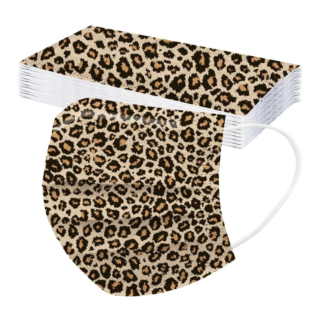 Трехслойная одноразовая пыленепроницаемая защитная маска с леопардовым принтом для взрослых