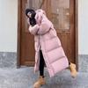 2025 Warm Winter Pink Hooded Long Parka Chaqueta Thick Windproof Overcoat Casual Snow Wear Cotton Padded Women New