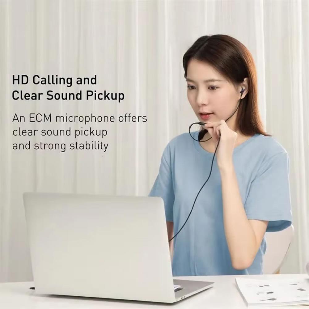 3.5mm/Type-c Wired Earbuds In Ear Headphone Single Earphone with Mic Volume Control for Mobile Phone Mp3 Radio BT Audio Receiver