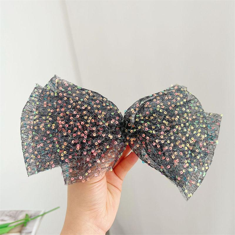 Sequined Clip Bow Barrettes Summer Mesh Flower Hairpin Headdress Head Hair Accessory