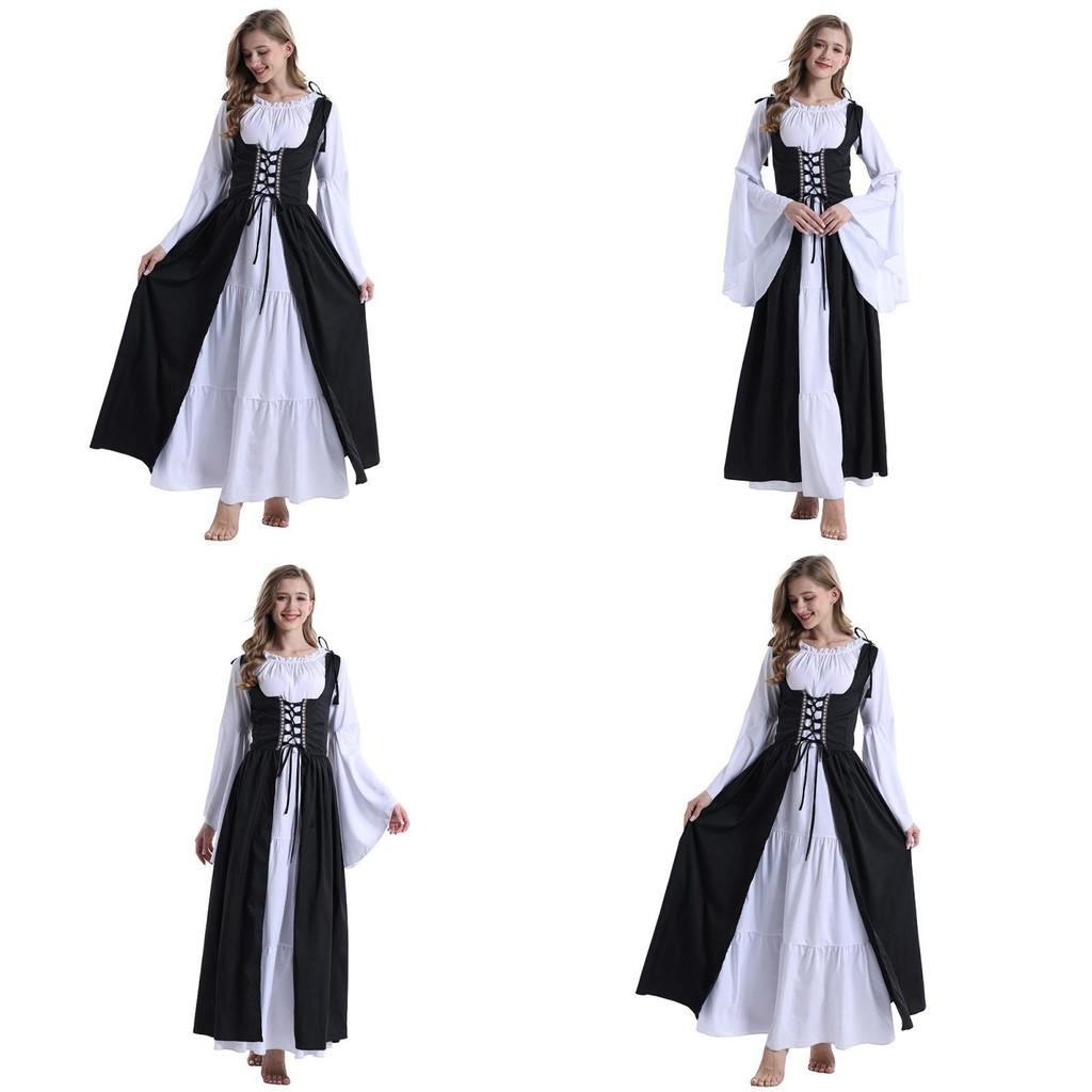 Потрясающее платье в готическом стиле для Хэллоуина для женщин в черном, армейском зеленом и бордовом цветах