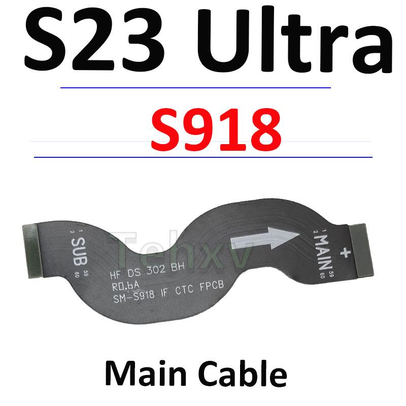 Замена для Samsung S23 Ultra S918B S918E S918U Плата USB-порта зарядки Основная сигнальная материнская плата Шлейф LCD