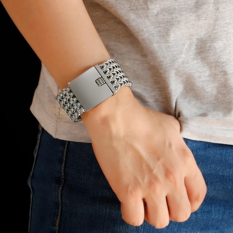 12/18/30 мм Тяжелый Панк Черная Нержавеющая Сталь Велосипедный Байкерский Браслет Мужчины Женщины Крутой Хип-Хоп Дубайский Золотой Цвет Сетчатая Цепь Браслет Украшение