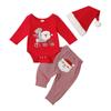 Christmas Newborn Infant Toddler Baby Boy Clothes Sets 3M 6M 12M 18M Letter Santa Long Sleeve Romper Striped Pants Xmas Outfit