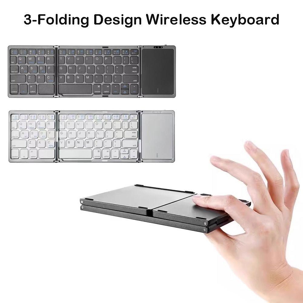 3-Folding Design Bluetooth Keyboard for Windows, Android, iOS systems Mobile Work