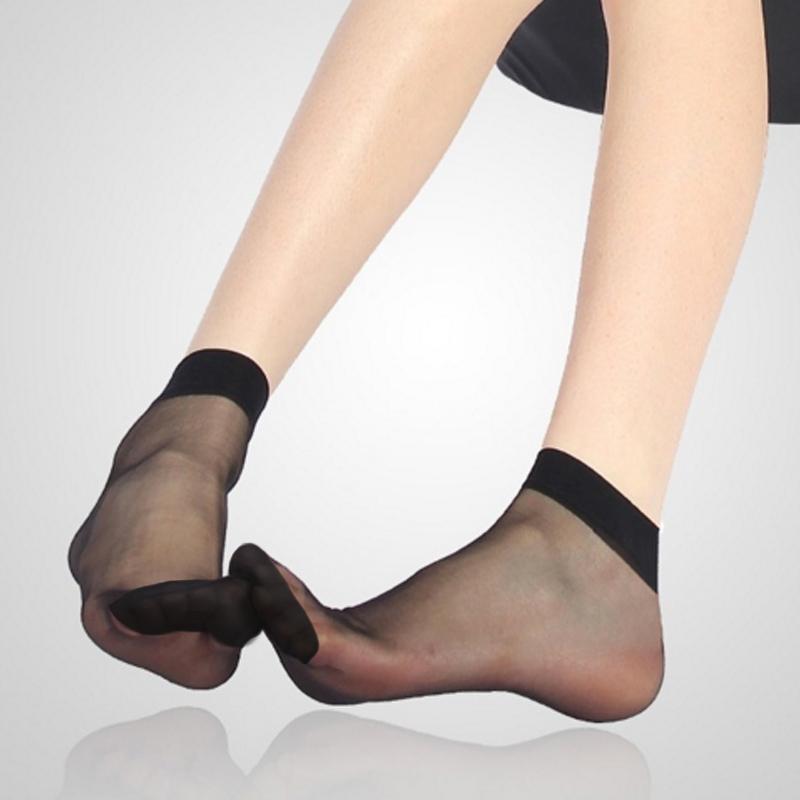 10 пар женских тонких эластичных носков, дышащие шелковые бесшовные носки черного, бежевого, кофейного цвета