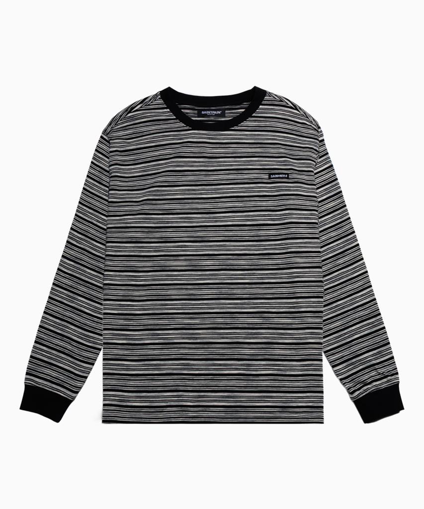 SAINTPAIN Sp Cross Logo Multi-Stripe Long Sleeve Black