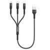 RAVIAD 3in1 Charging Cable Short 0.5M USB Cable 3A Fast Charging 3 In 1 Charging Cord Type C Micro iPhone Can Power 3 Units Simultaneously Android