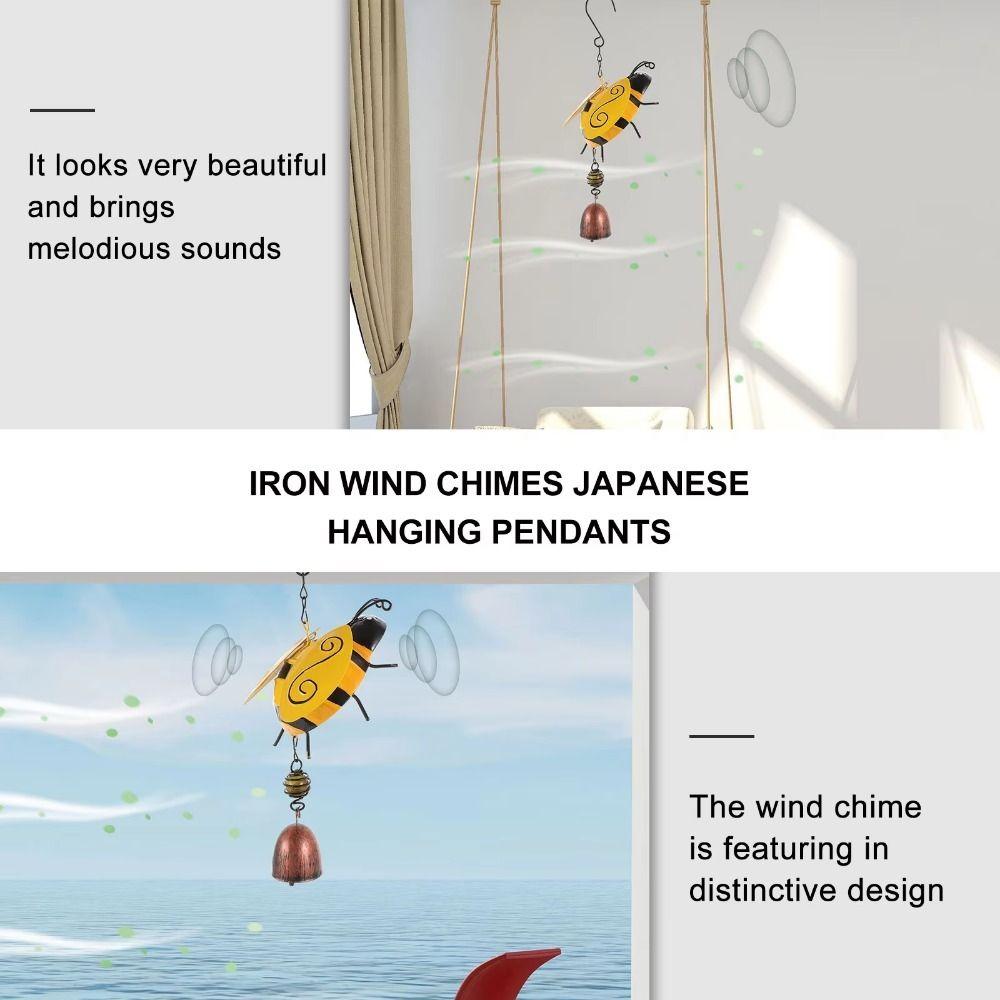 Painted 3D Hanging Wind Chimes Unique Animal Wind Chimes Pendant Durable Ladybug Hanging Bell Yard