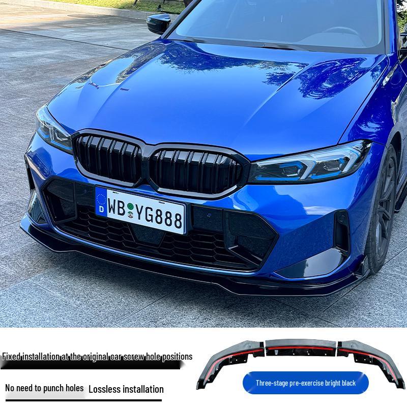 Комплект переднего сплиттера и бампера для BMW 3 серии 20-25 - Черный MP