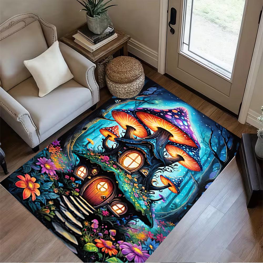 1pc Steampunk Fairy Home Carpet Non Slip Office Decor Gift Living Room Bedroom