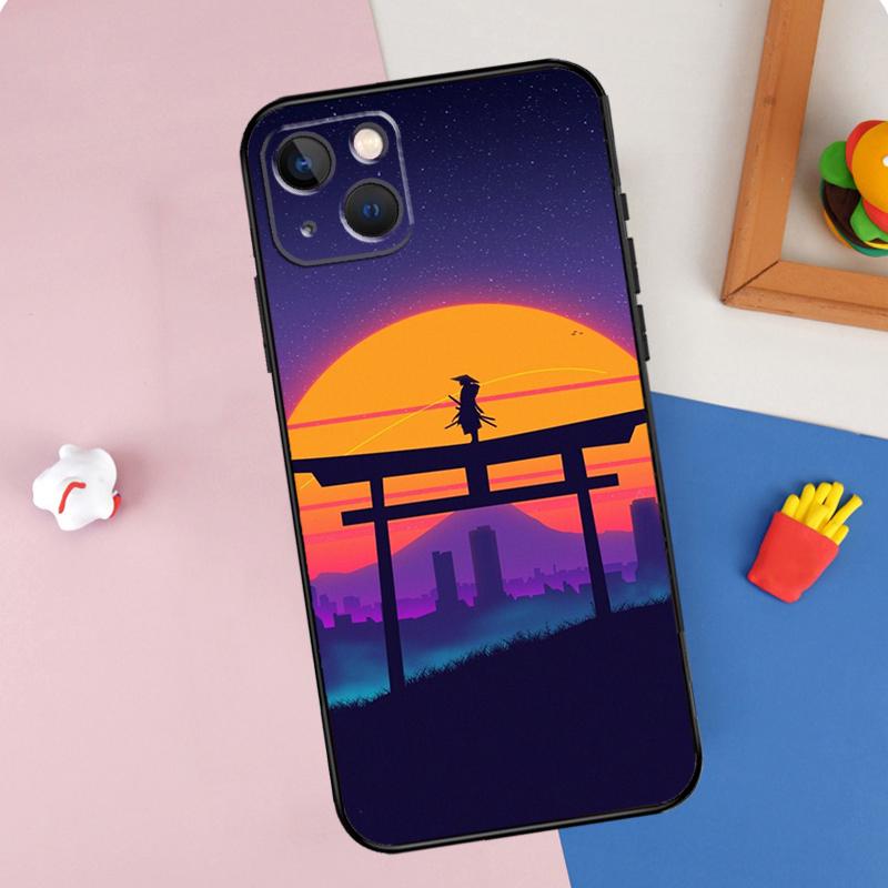 Синтвейв 80-х Ретро Неоновый vaporwave Чехол для телефона Для iPhone 16 Pro Max 11 12 13 Mini 14 15 Pro Max XR 16e 15 16 Plus Защитный корпус