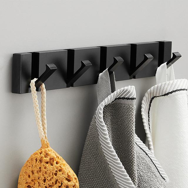 Folding Towel Holder Punch-free Wall Hooks Coat Clothes Rack  Towel Hanger Bathroom Shelf Kitchen Tools for Home Accessories