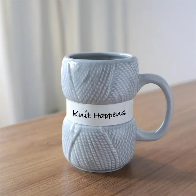 Hot Knit Style Ceramic Coffee Mug Coffee Cup, Colorful Yarn Ball Mug, Tea Cup Gift, Summer and Winter Drinkware, Kitchenware
