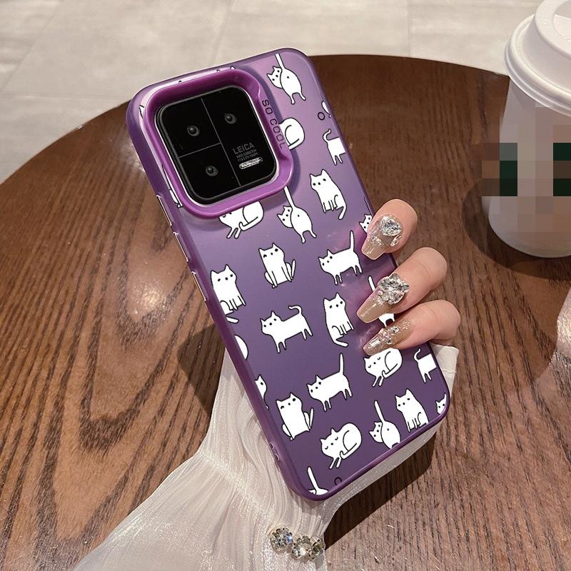 Cat Patterned Anti-drop Phone Case For Samsung S24 S23 A55 A35 Xiaomi Redmi 13C Poco C65 iPhone 15 Huawei Honor 90 Shockproof Protective Bumper Cover