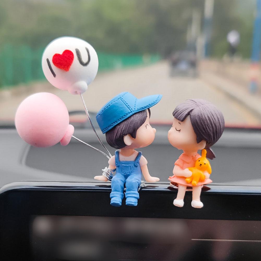 Украшение автомобиля, милые мультяшные пары, фигурки, украшение в виде воздушного шара, авто интерьер, аксессуар для приборной панели для девочек, подарки, поставка