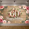 Баннер 60-летия Цветочный баннер Баннер для мероприятия на день рождения Винтажный баннер на 60-летие Для ресторана День рождения
