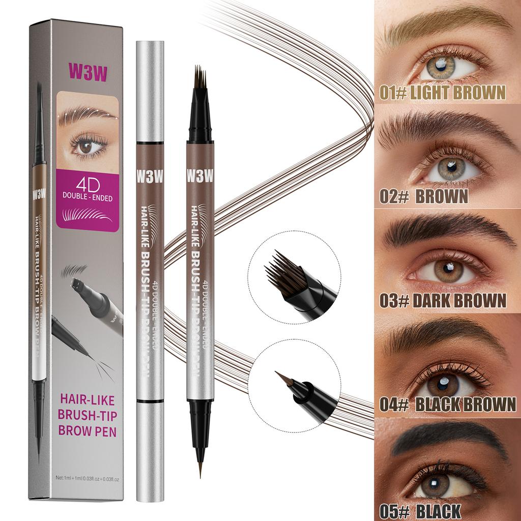 Velvet Wild Eyebrow Pencil Square Angled Brush Multifunction 3D Brow Dye Cream Hairline Anti-smudge Waterproof Eyebrow Tint Pen