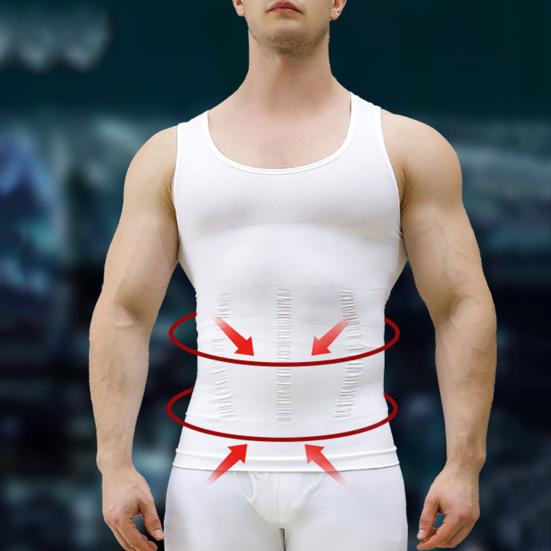 Мужской жилет для фитнеса с U-образным вырезом, без рукавов, корсет для утяжки живота, однотонный, с поддержкой спины, компрессионные топы для тяжелой атлетики