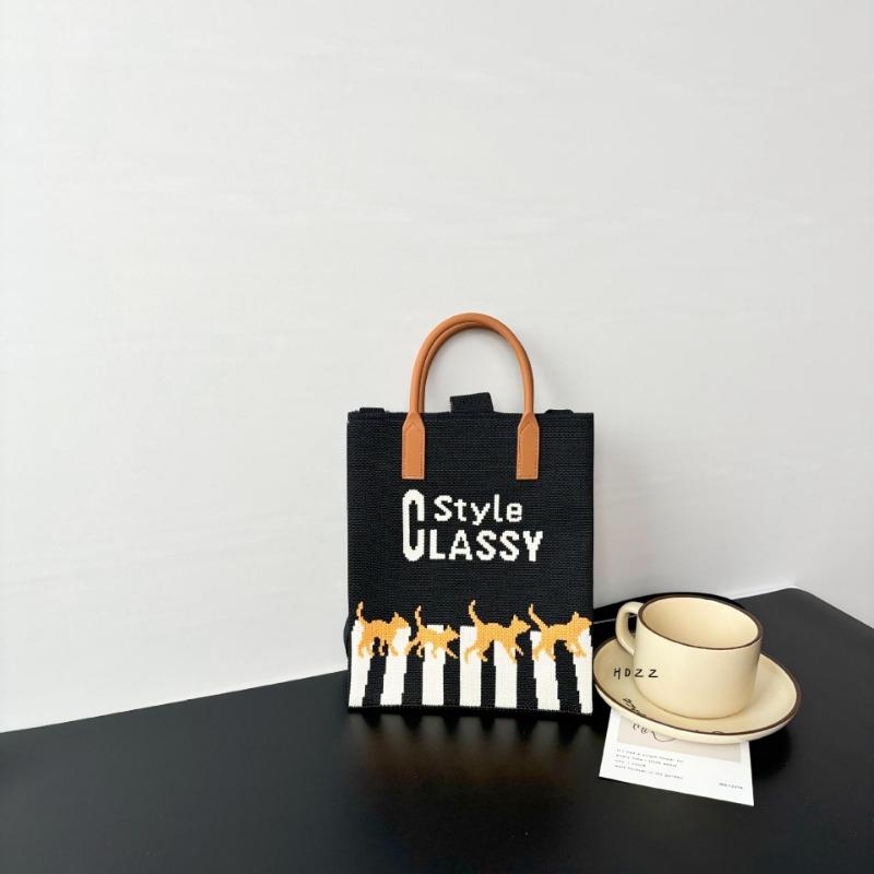 Премиальный стиль, сумка для мобильного телефона большой вместимости, вязаная сумка, нишевая, универсальная, на плечо, мессенджер, мультяшная, модная, дамская сумочка