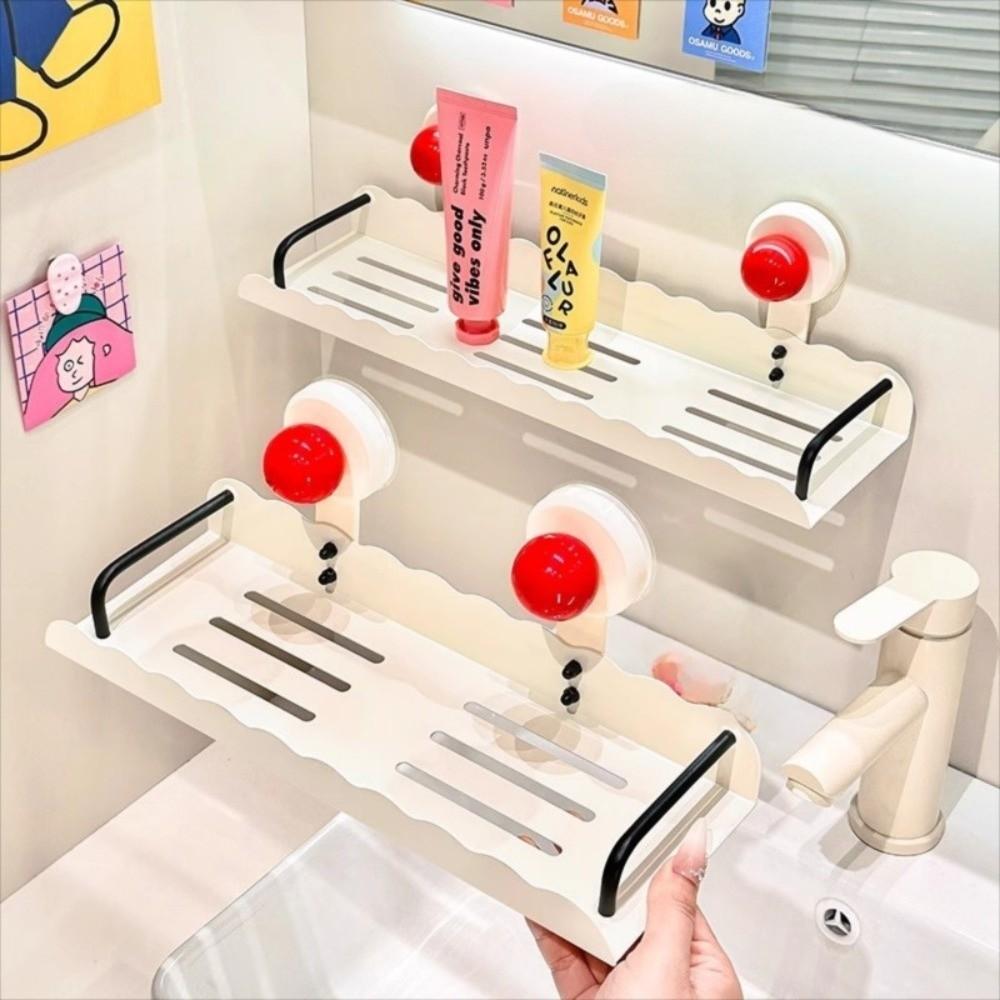 Dopamine Suction Cup Storage Shelf Punch Free Shower Shampoo Rack Bathroom Storage Rack  for Home