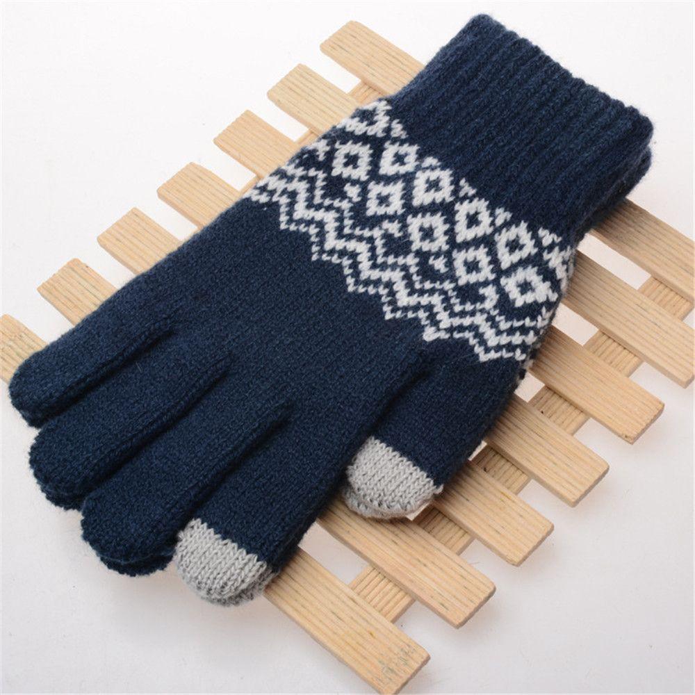 Outdoor Driving Cycling Elastic Cuff Warm Knit Gloves Touch Screen Gloves Mittens Winter Gloves