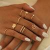 8Pcs Finger Rings Five-pointed Star Rhinestones Jewelry Electroplating Geometric Ring Birthday Gifts