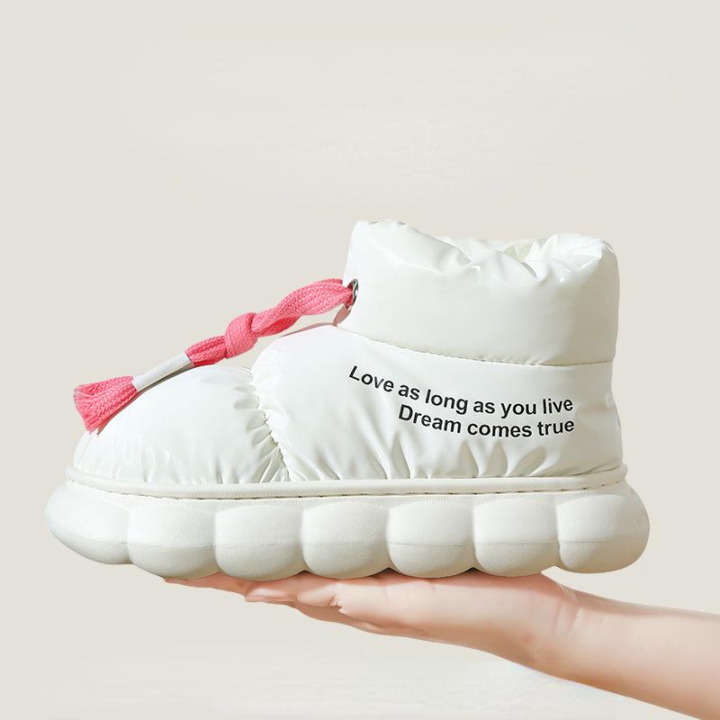 Зимние ботинки для женщин, зима 2024, новые теплые плюшевые толстые удобные хлопковые ботинки, водонепроницаемые нескользящие уличные ботинки, повседневная обувь на плоской подошве