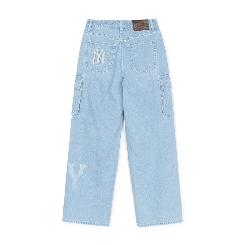 Новые джинсы MLB New York Yankees женские светло-голубые 3FDPB0151-50BLL