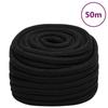 152844 vidaXL Work Rope Black 25 Mm 50 M Polyester